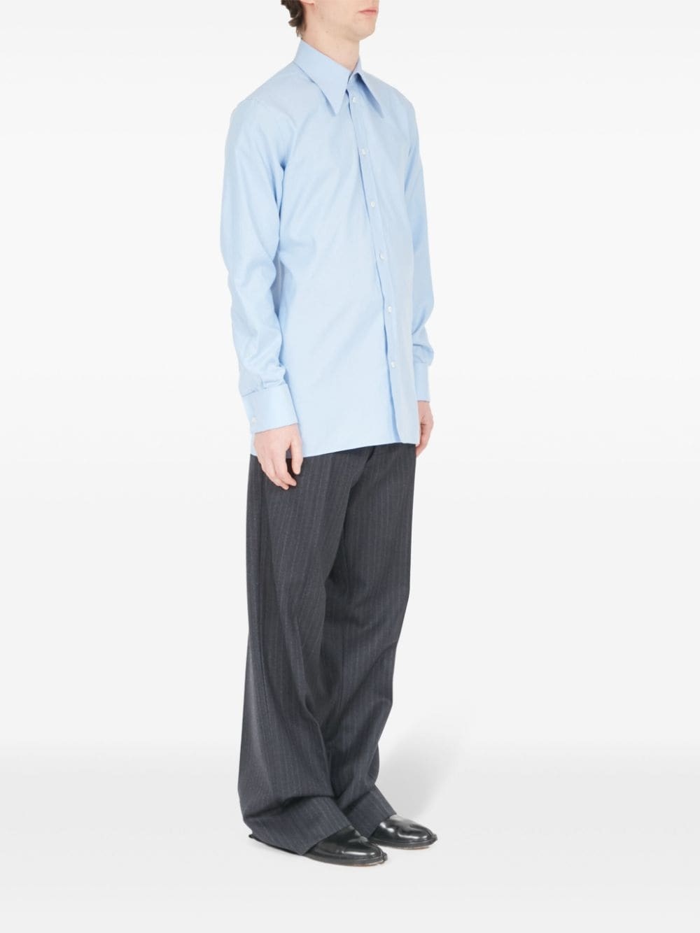 oversized-collar cotton shirt - 3