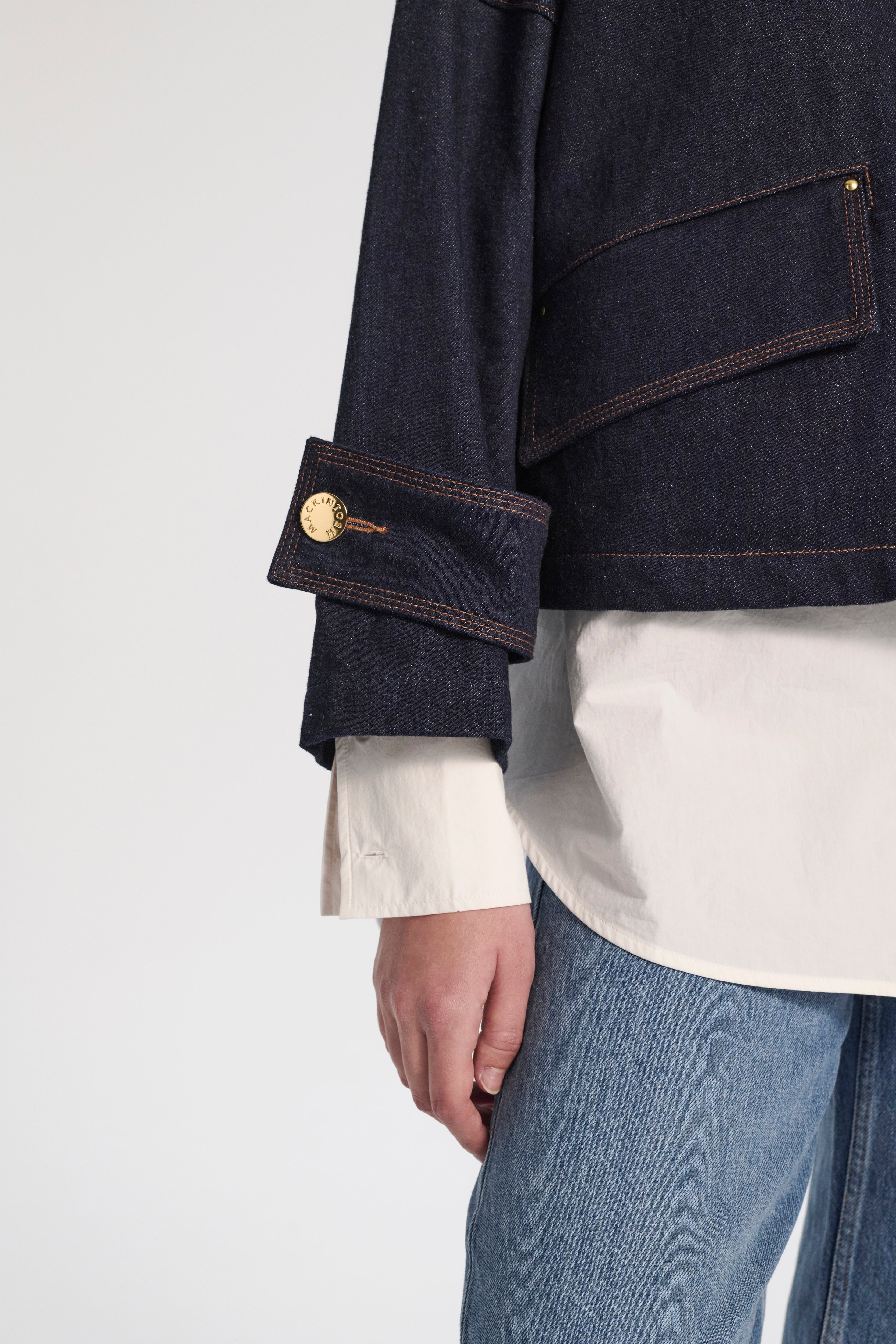 Humbie Collarless Denim Jacket - 6
