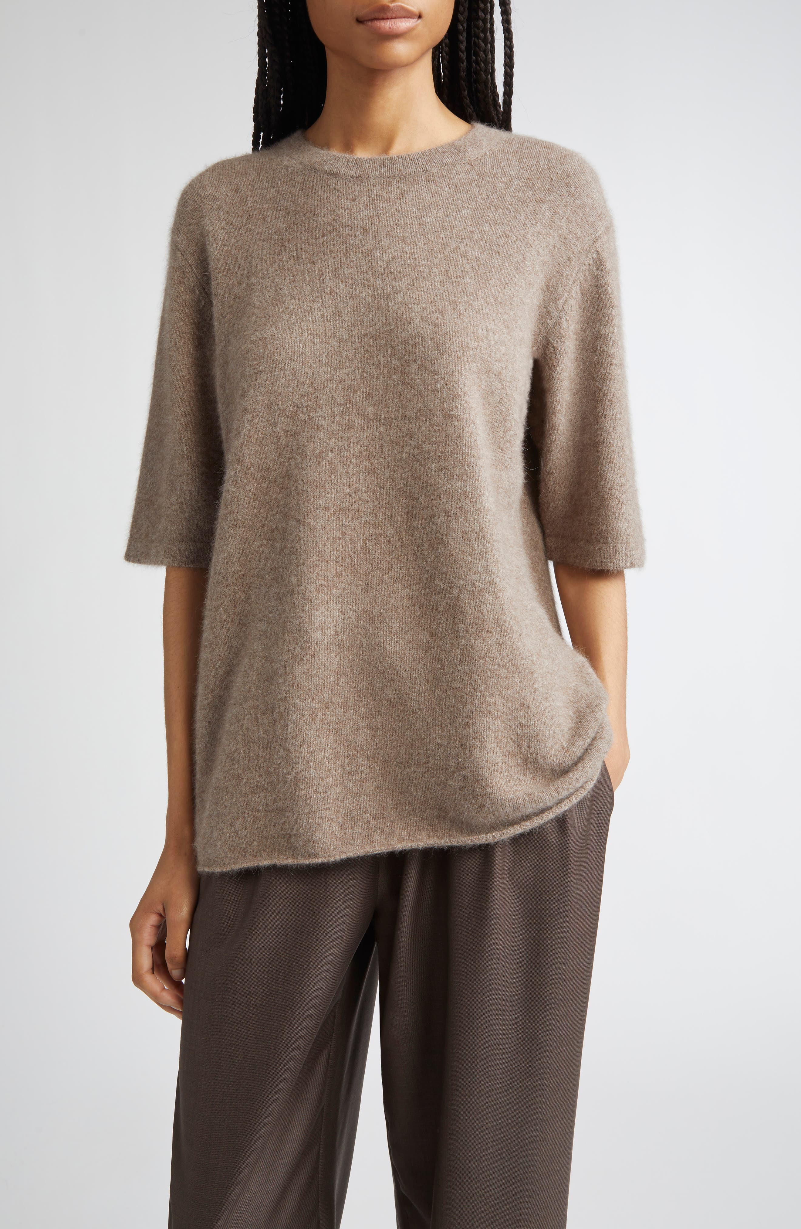LOULOU DE SAISON Raven Mercerized Wool & Yak Hair Blend Sweater in Ashes Melange at Nordstrom - 1