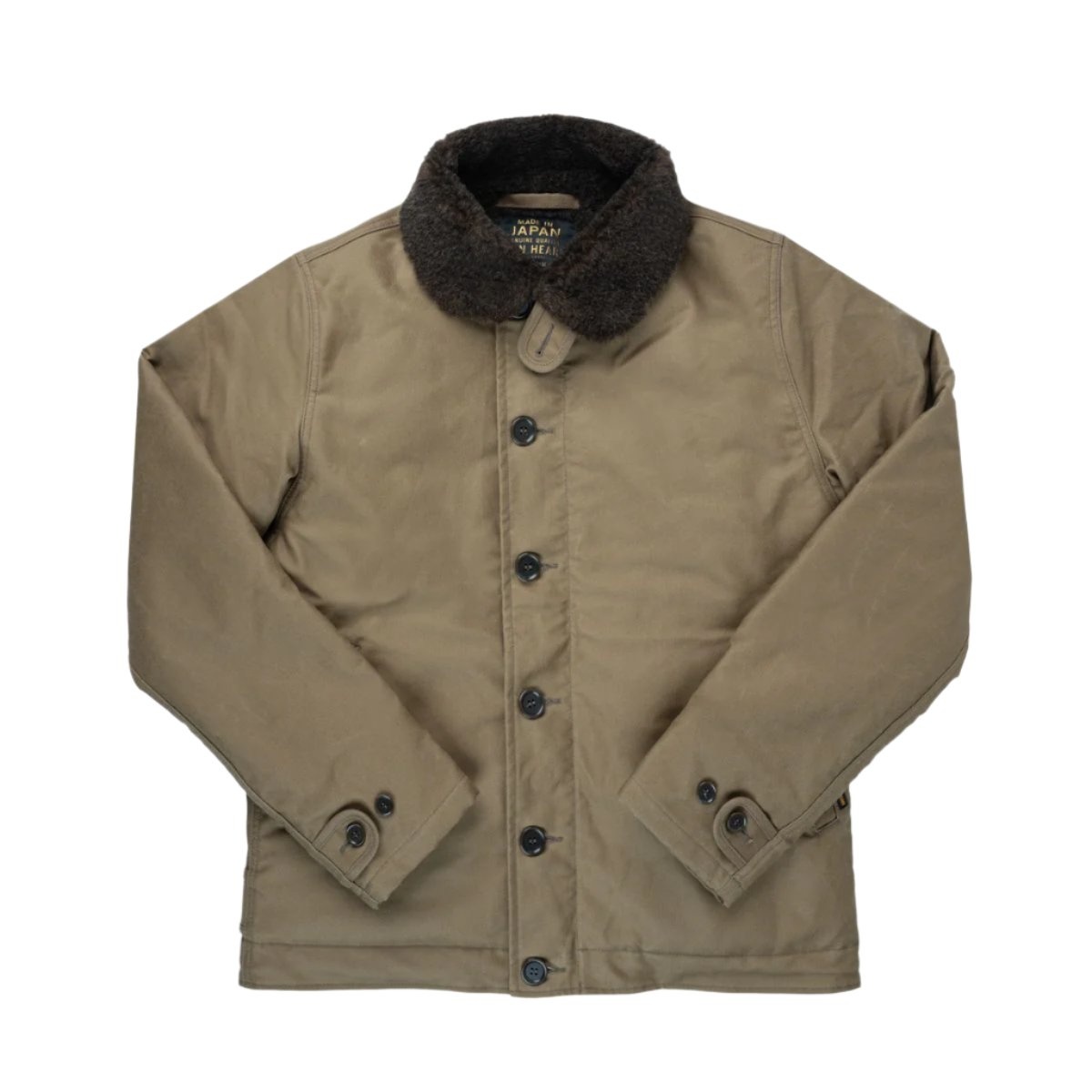 IHM-37-KHA Oiled Whipcord N1 Deck Jacket Khaki - 1