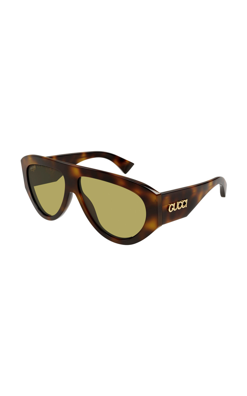 GUCCI Aviator-Frame Acetate Sunglasses brown outlook