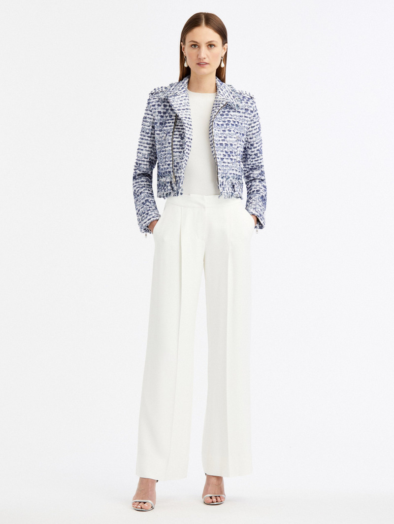 Oscar de la Renta DENIM TWEED BIKER JACKET outlook