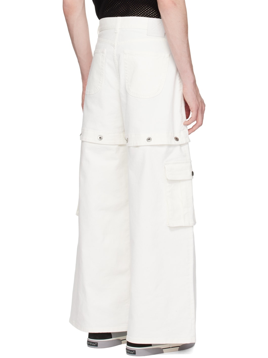White 90's Logo Cargo Pants - 3