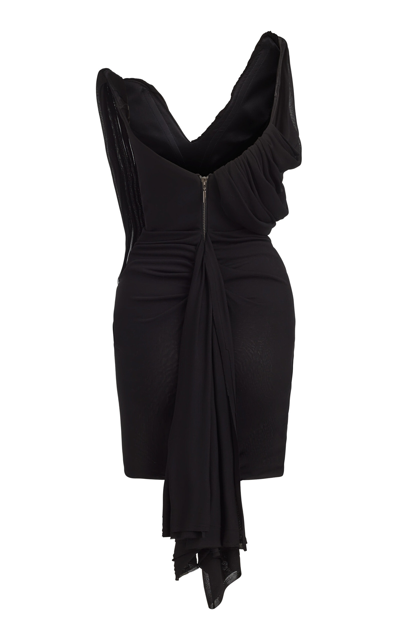 Amend Strapless Draped Chiffon Mini Dress black - 3