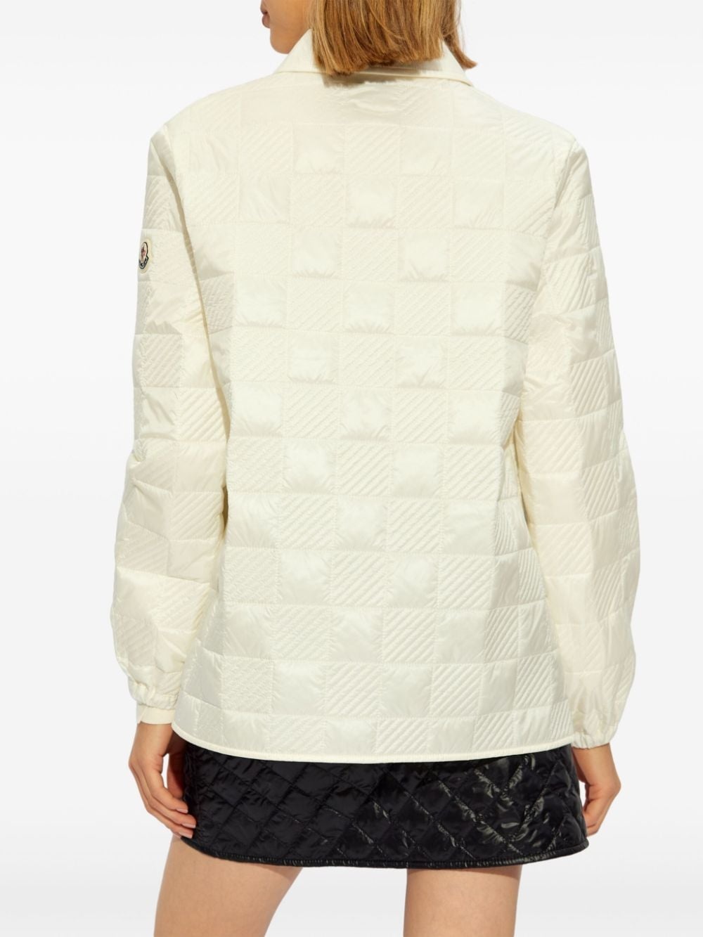 logo-patch quilted jacket - 4