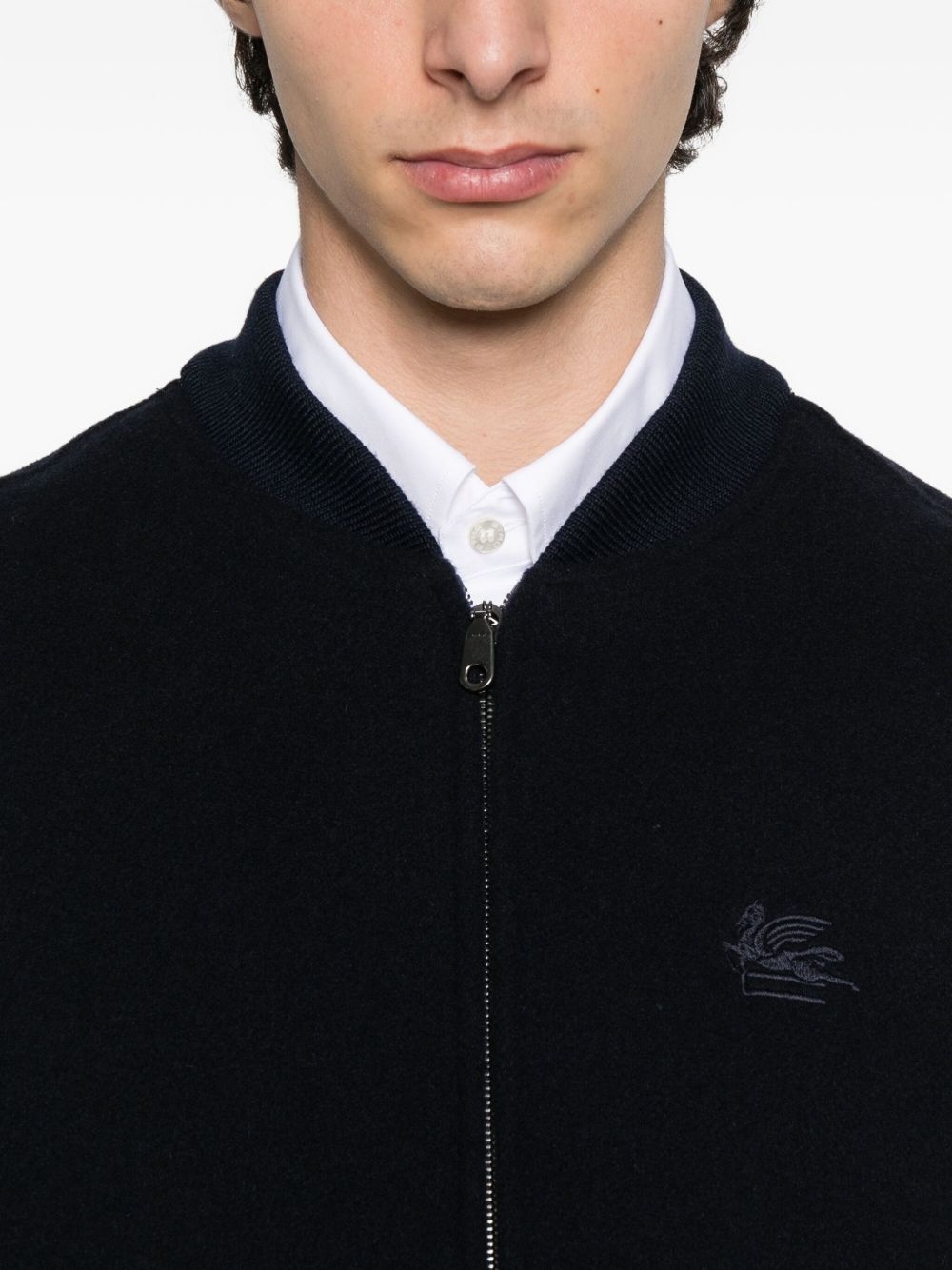 embroidered zip-up bomber jacket - 5