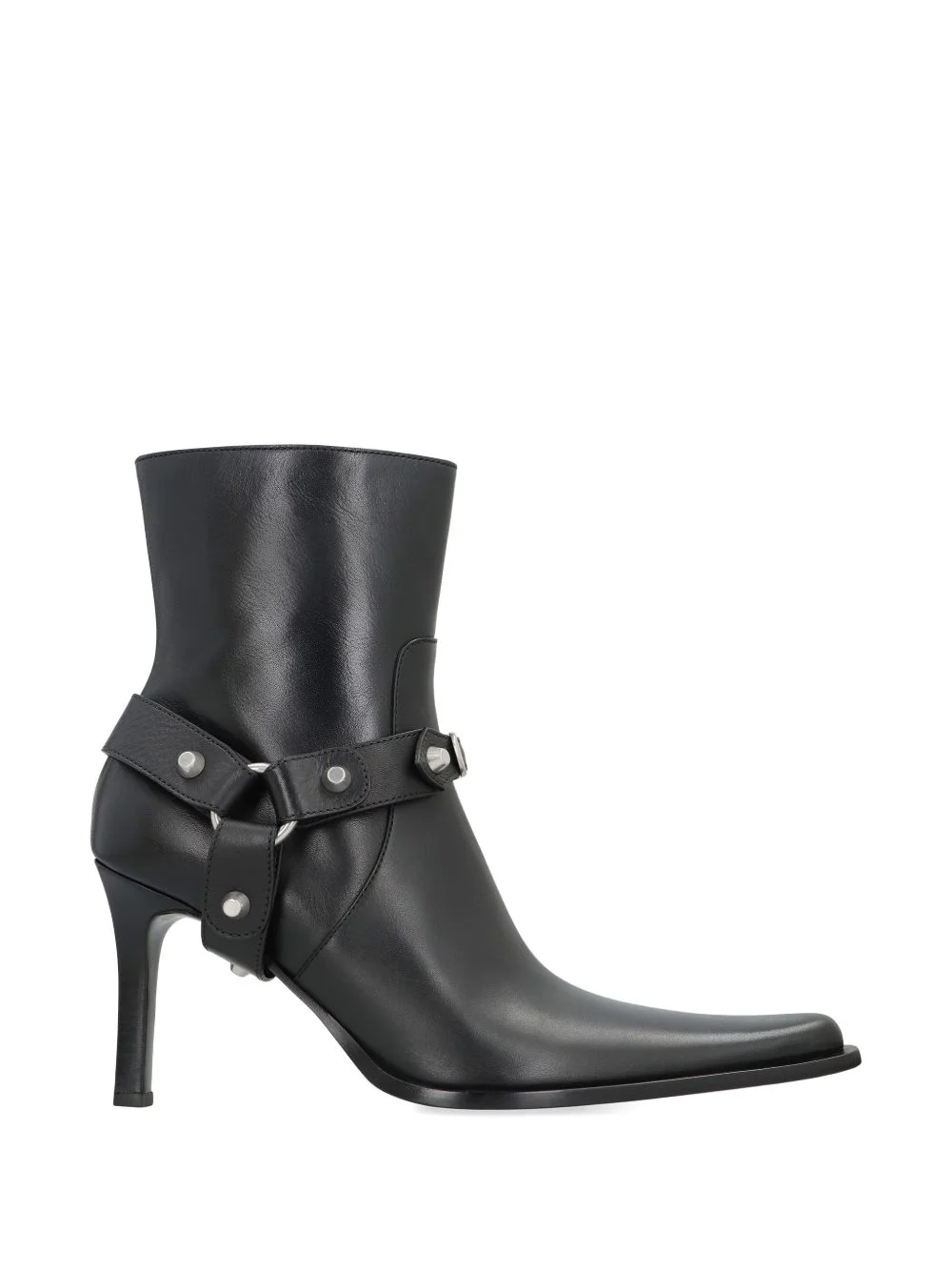studded-strap pointed-toe boots - 1