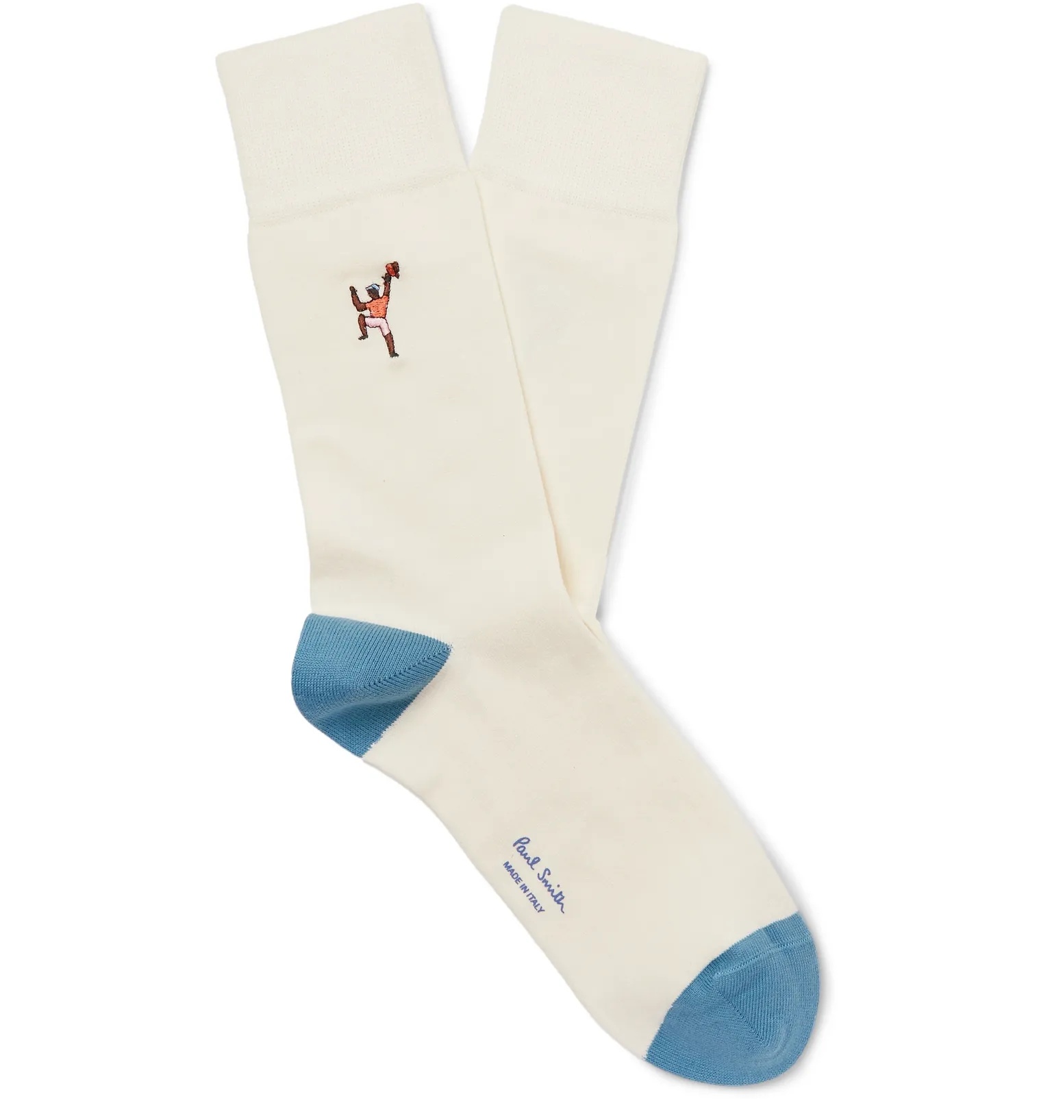 Embroidered Cotton-Blend Socks - 1