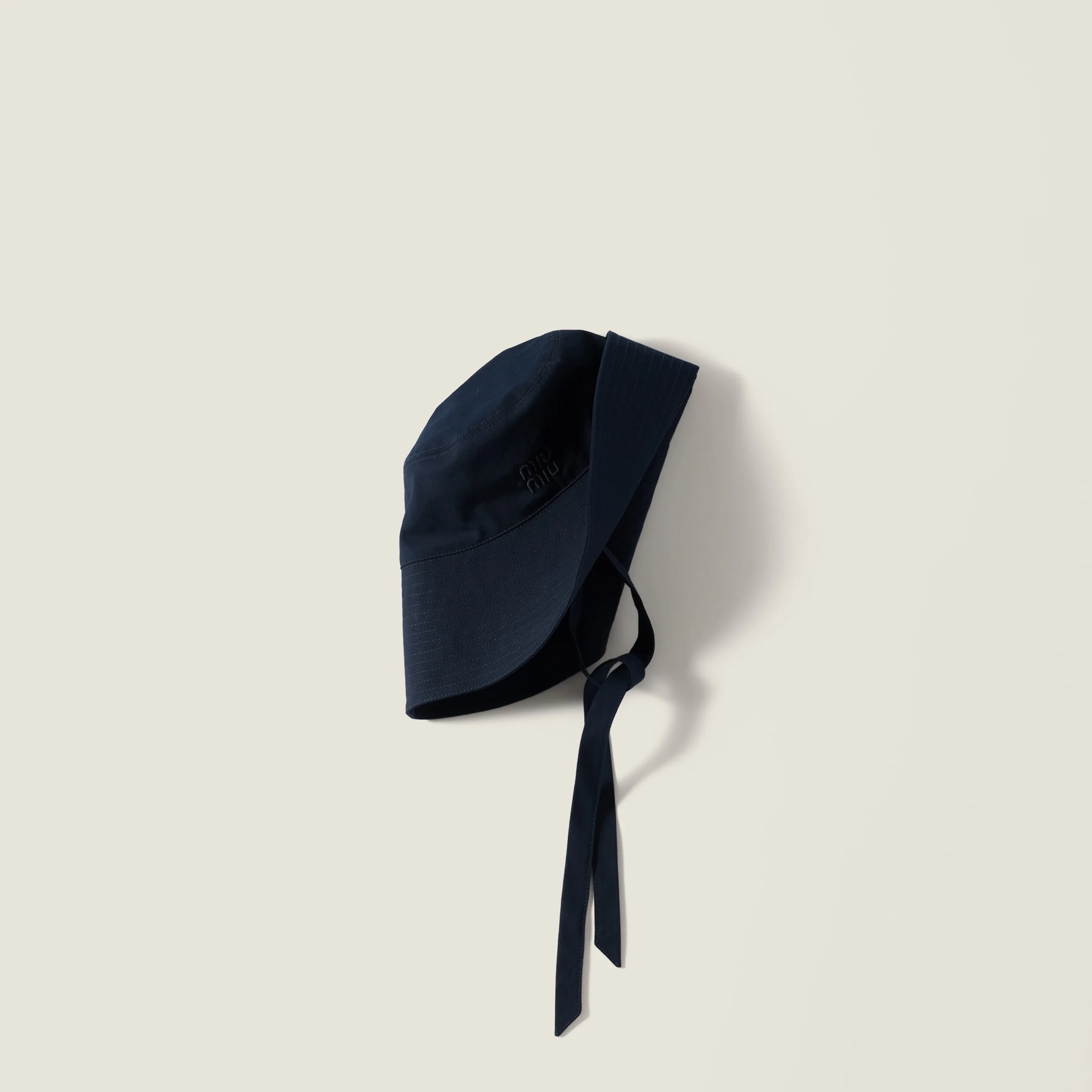 Wide-brimmed poplin bucket hat - 1