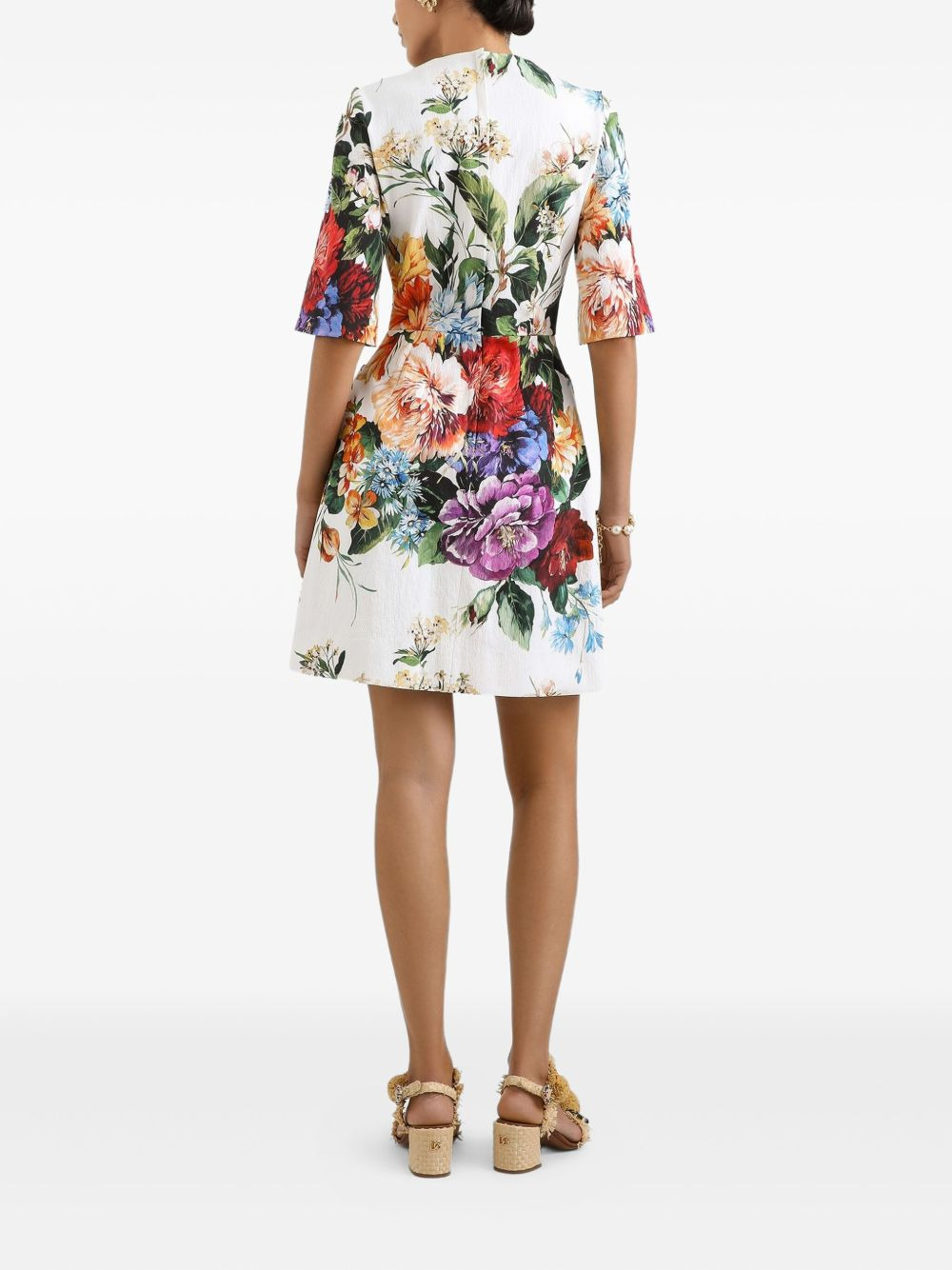 floral-print mini dress - 3