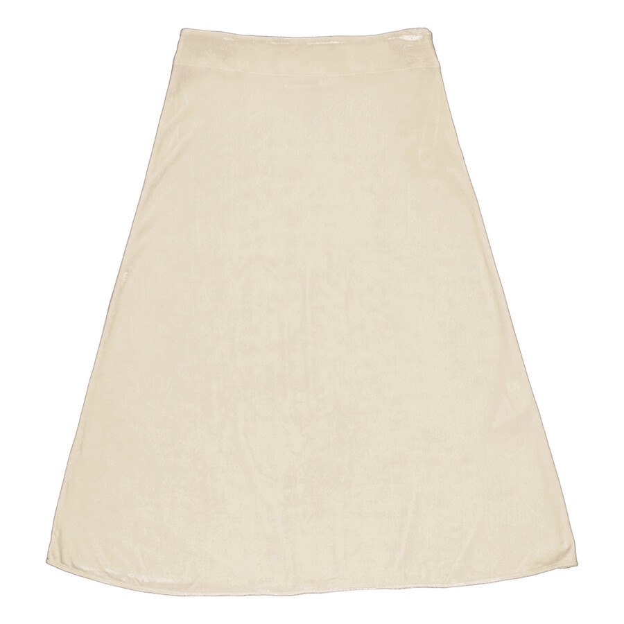 Jil Sander Ladies Cosmic Latte Low Waist Velvet A-line Midi Skirt, Brand Size 34 (US Size 4) - 5