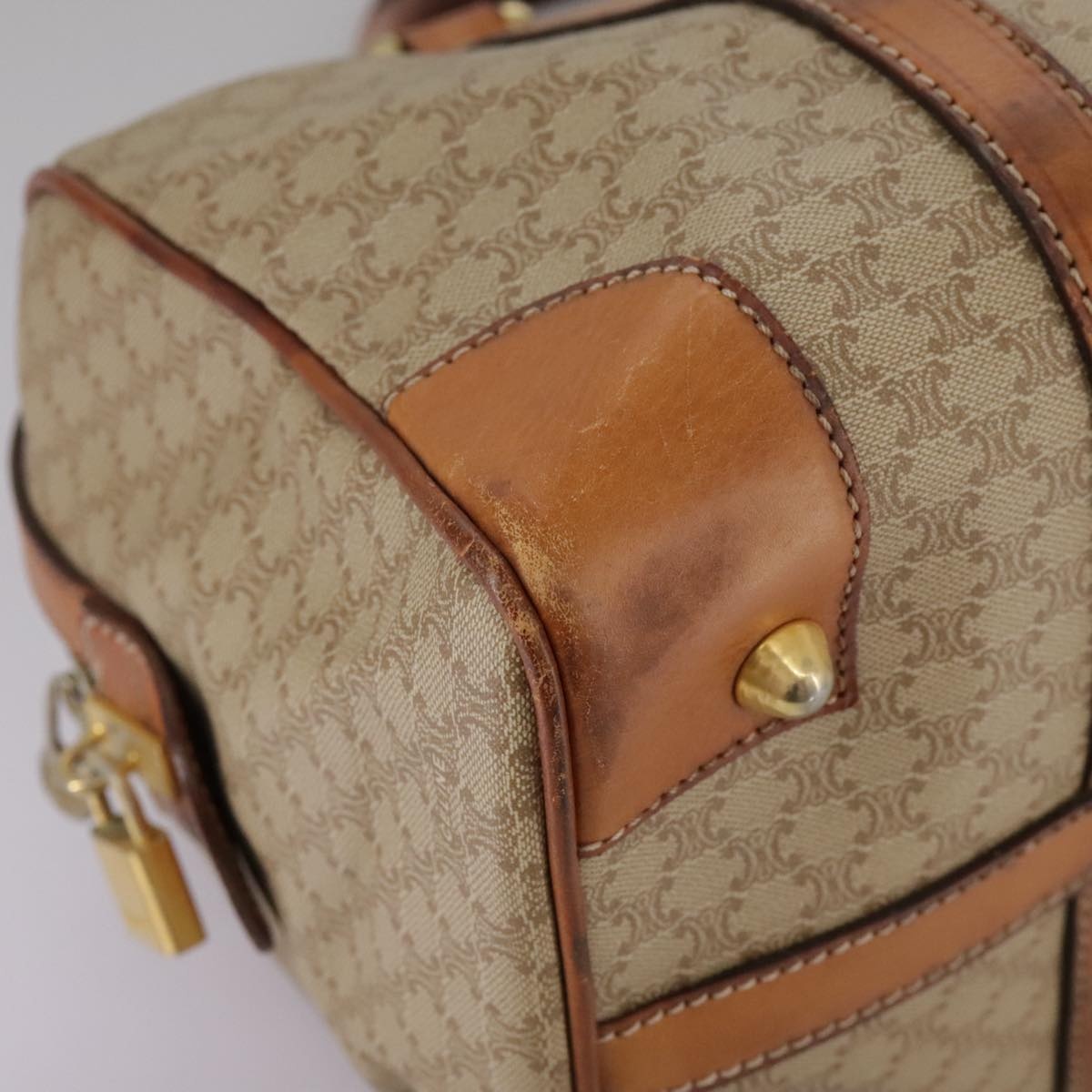 CELINE Macadam Canvas Hand Bag Beige - 10