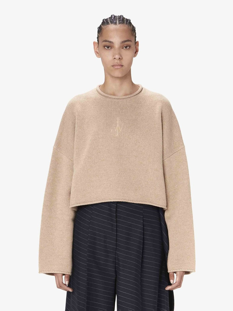 JW Anderson CROPPED JUMPER WITH ANCHOR LOGO EMBROIDERY outlook