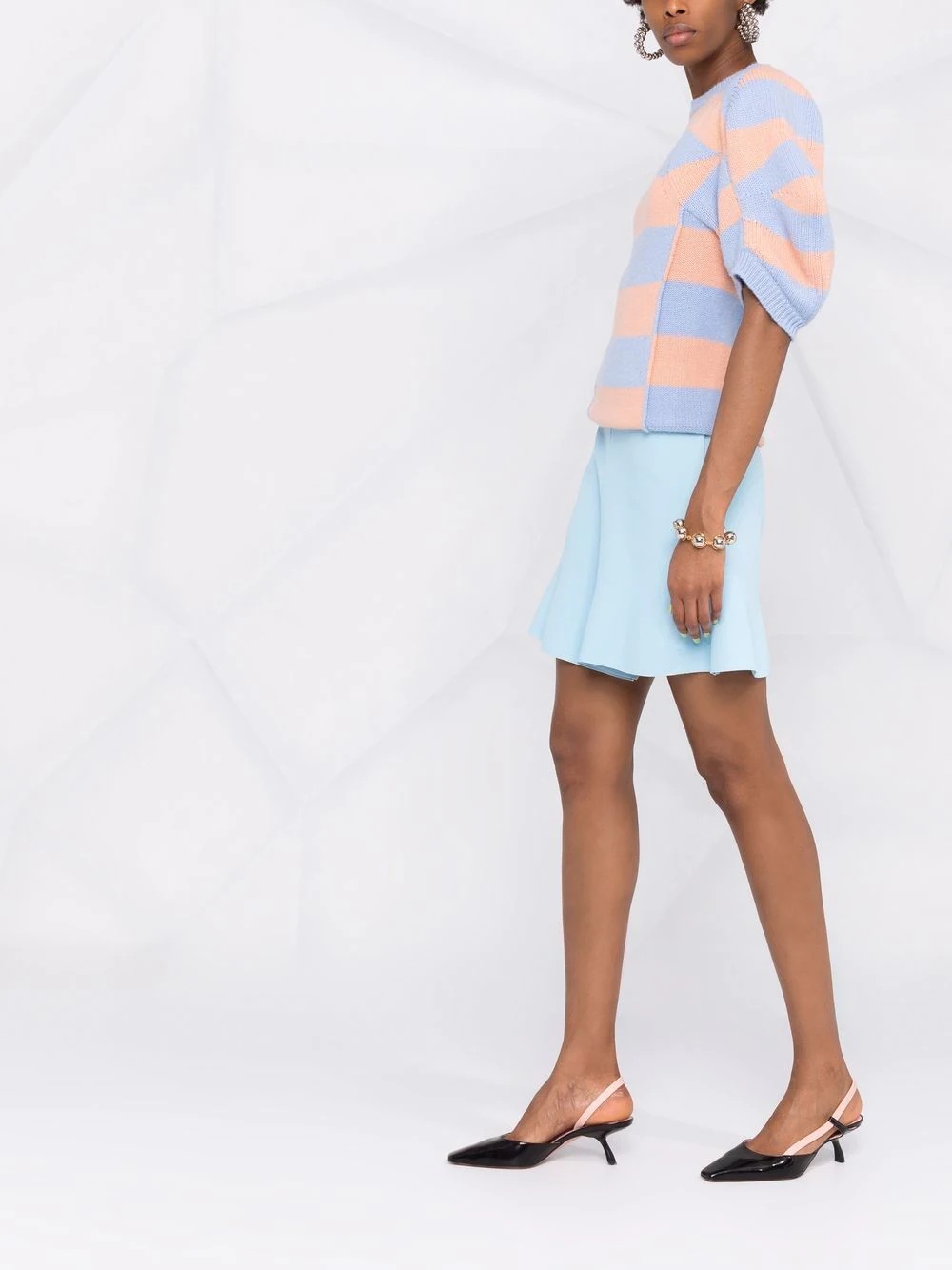 peplum-hem crepe shorts - 6