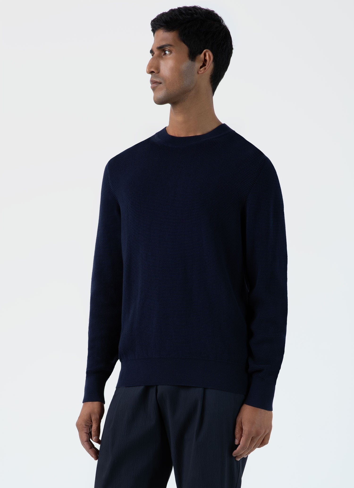 Waffle Stitch Crew Neck Jumper - 2