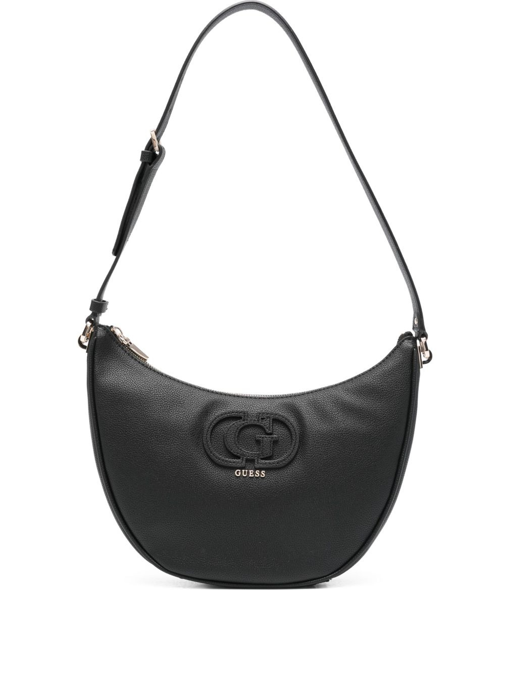 logo-plaque crescent shoulder bag - 1
