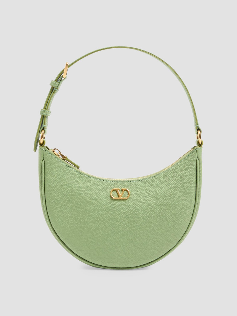 Women's Hobo Bag in Grainy Calfskin - Mint 1