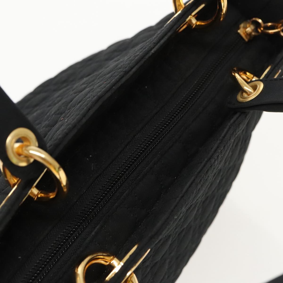 DIOR Canage Hand Bag Nylon Black Gold - 6