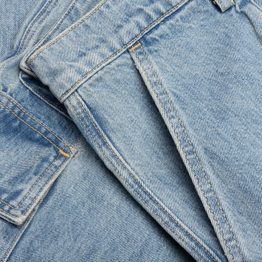 DENIM LOGO CARGO PANTS - LIGHT WASH - 3