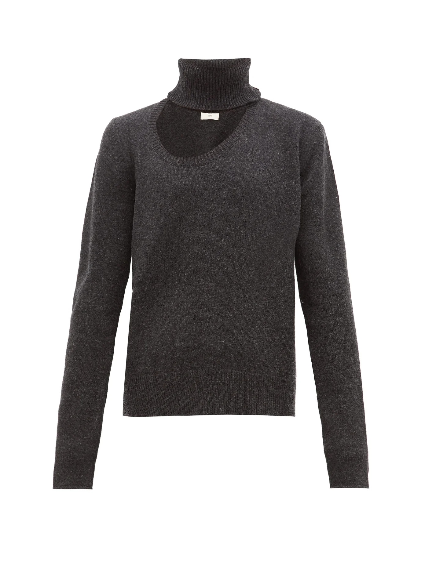 Cut-out roll-neck wool-blend sweater - 1