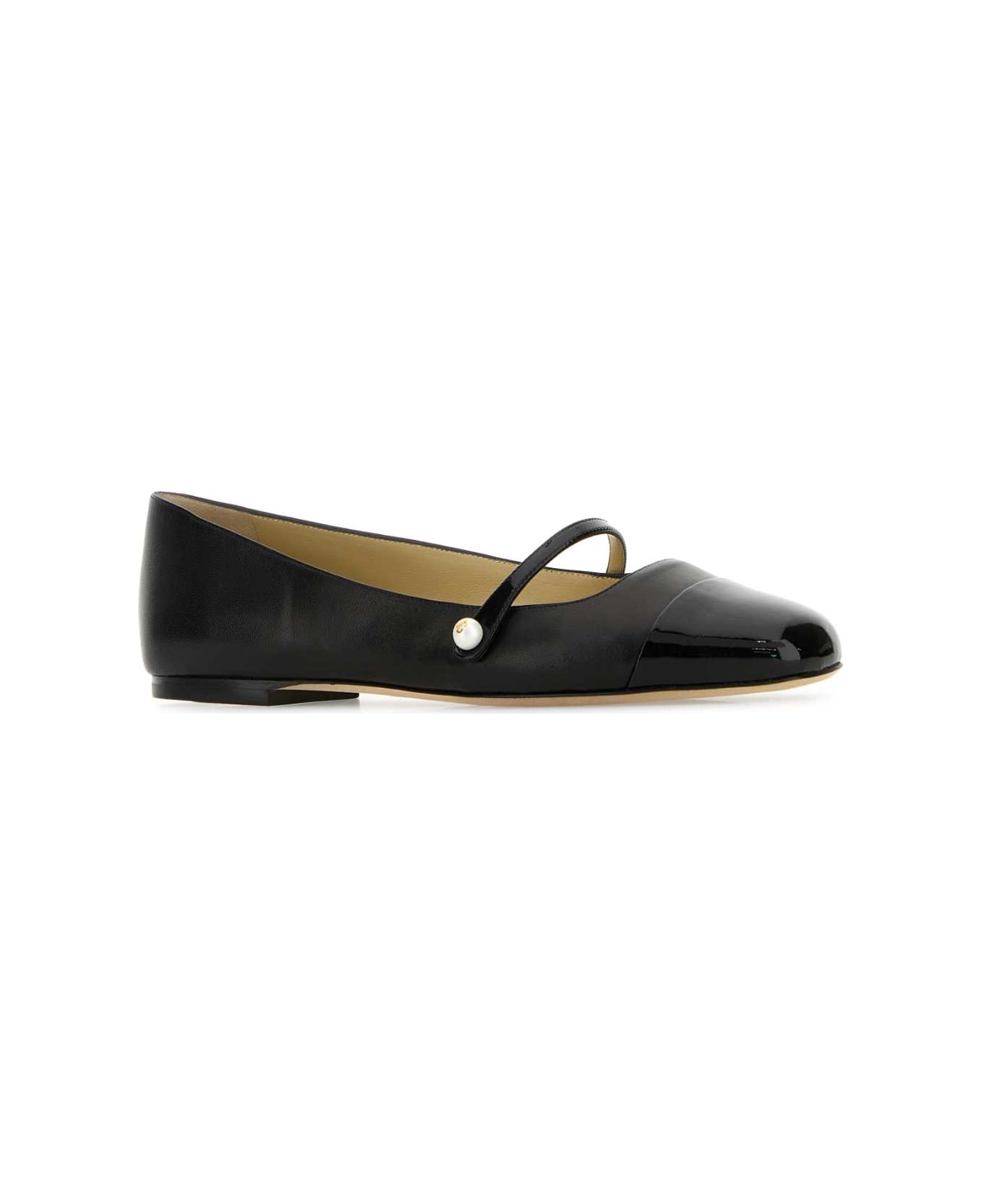 Black Nappa Leather Ballerinas - 2