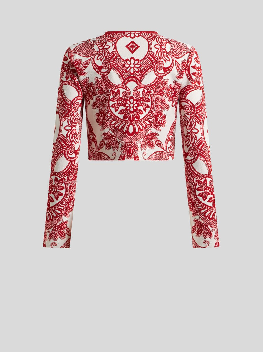 TWO-TONE CROPPED CARDIGAN - 6