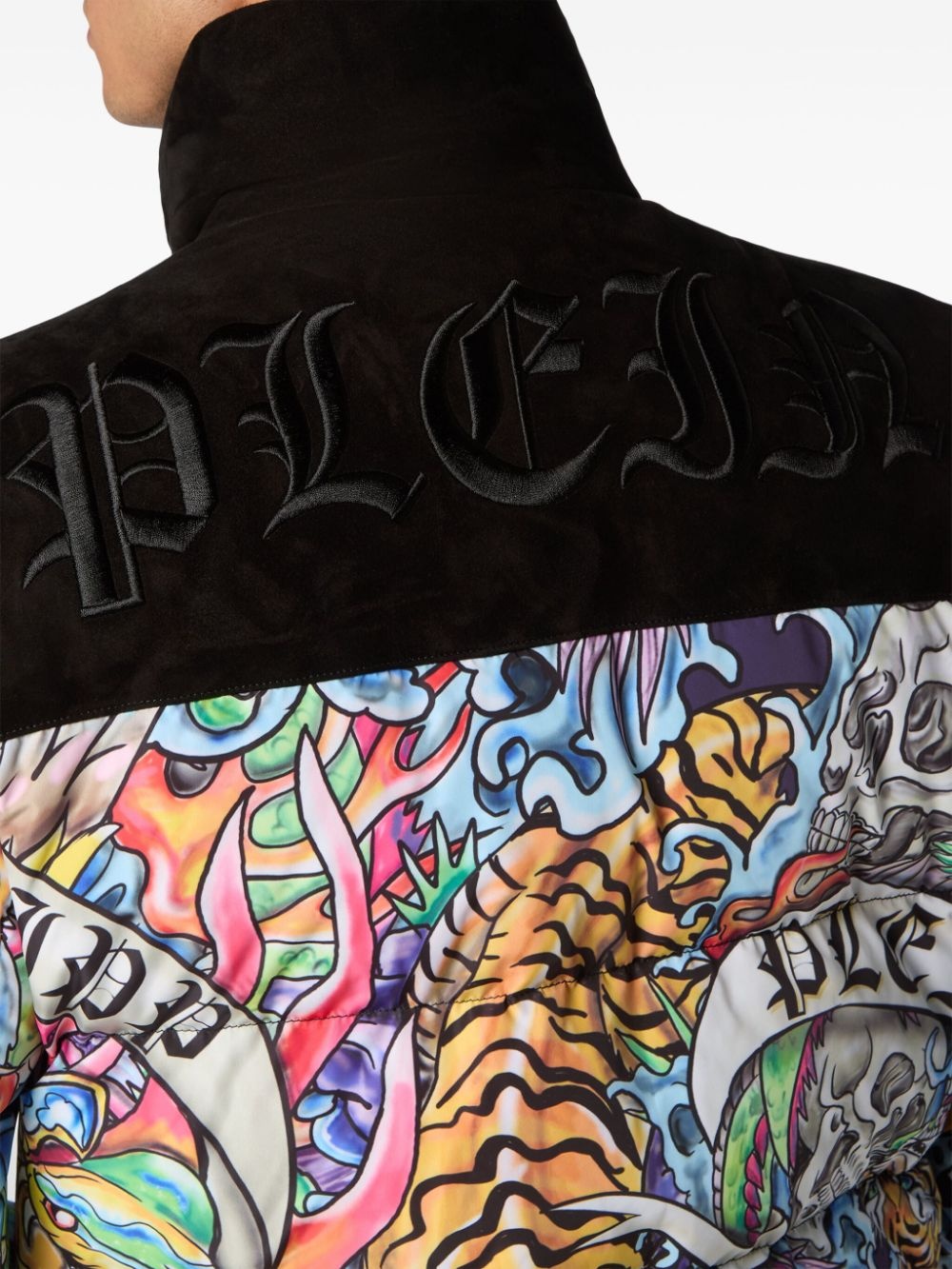 tattoo-print puffer jacket - 5