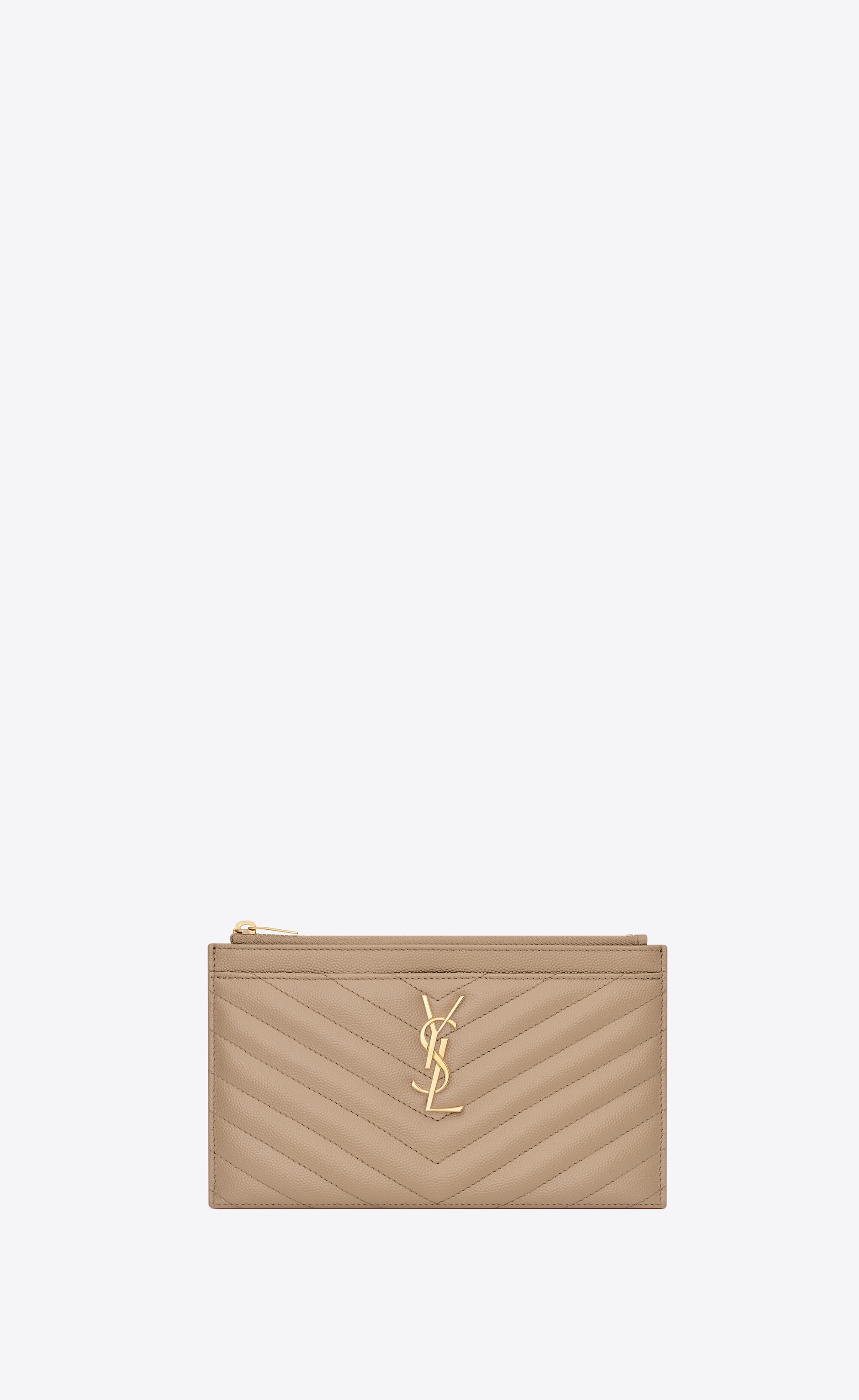 cassandre saint laurent matelassé bill pouch in grain de poudre embossed leather - 1