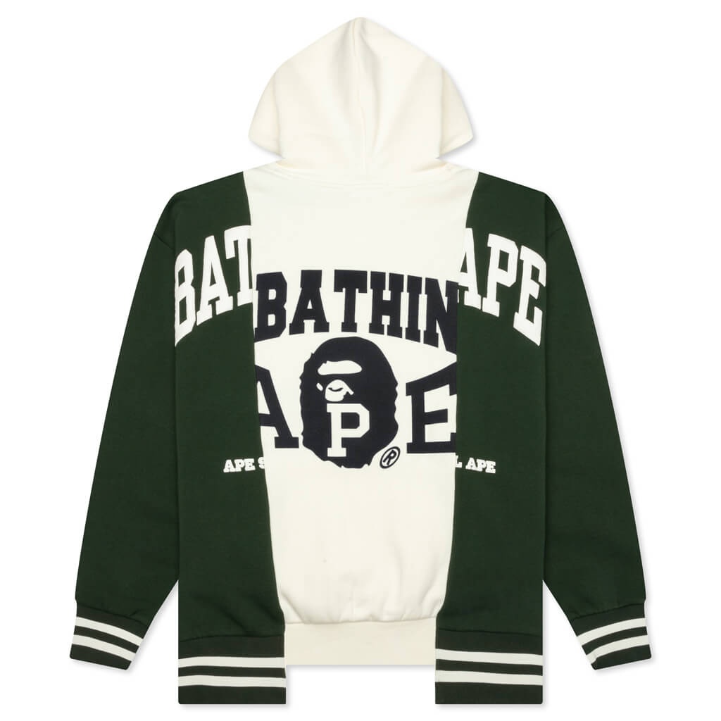 BADGES COLOR BLOCKING PULLOVER HOODIE - IVORY - 2