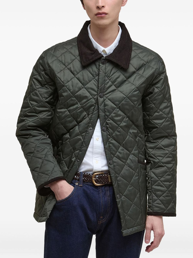 diamond-quilted corduroy-collar jacket 1