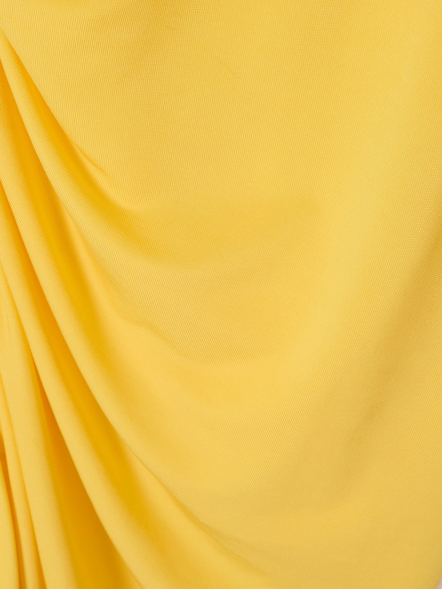 Gathered stretch-jersey midi dress Yellow - 4