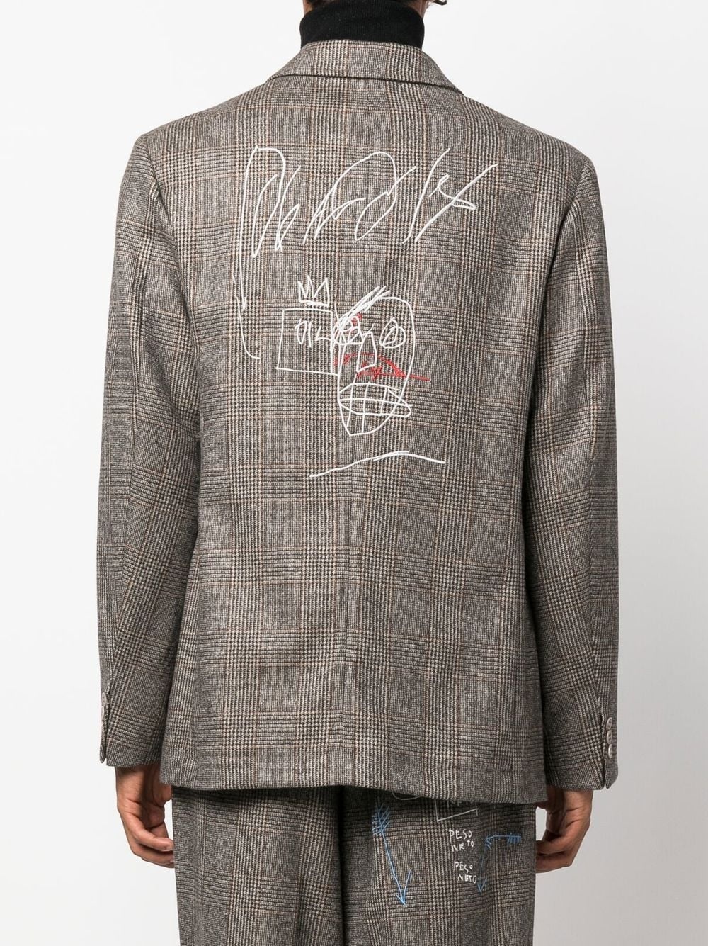 scribble-print single-breasted blazer - 4