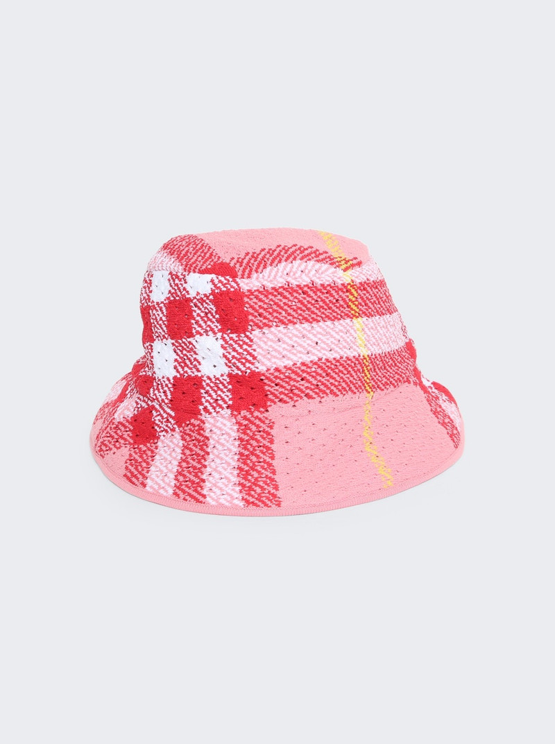 Check-pattern Bucket Hat Pink 1