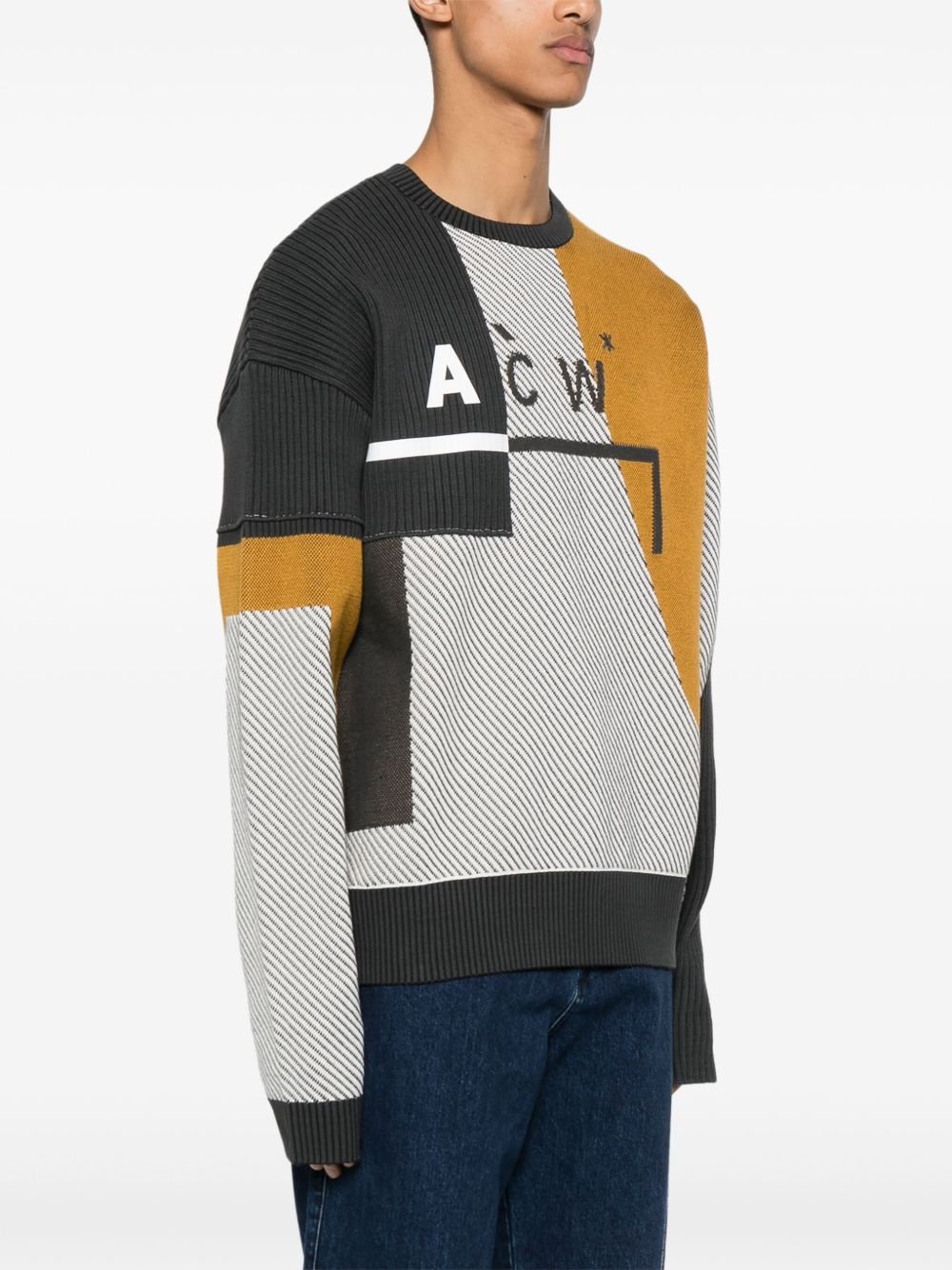 geometric-intarsia "Bone" sweater - 3