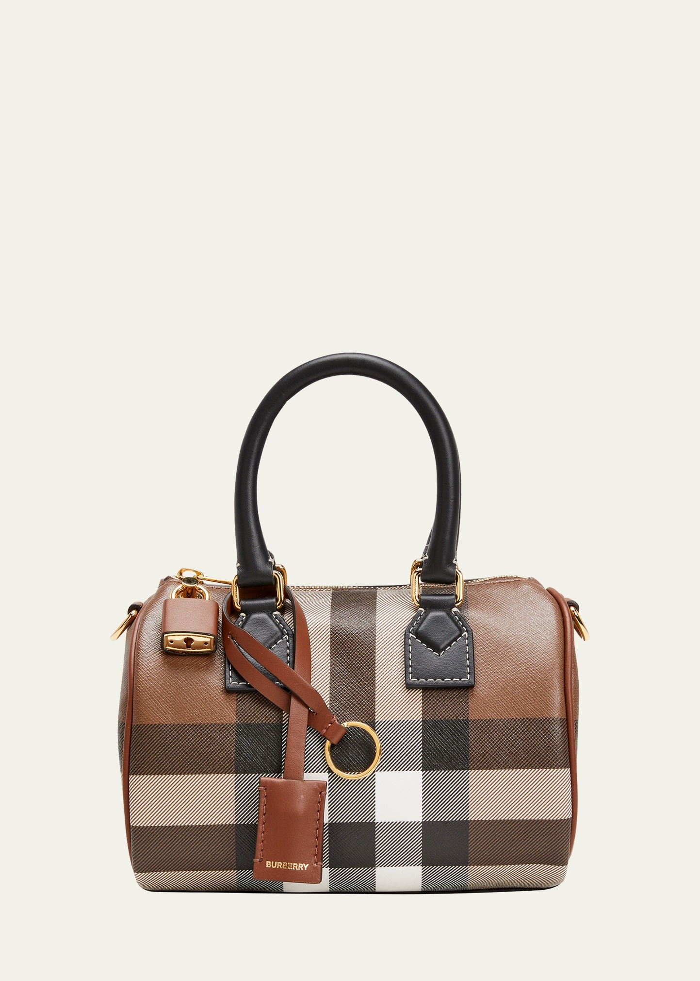 Check E-Canvas Bowling Top-Handle Bag - 1