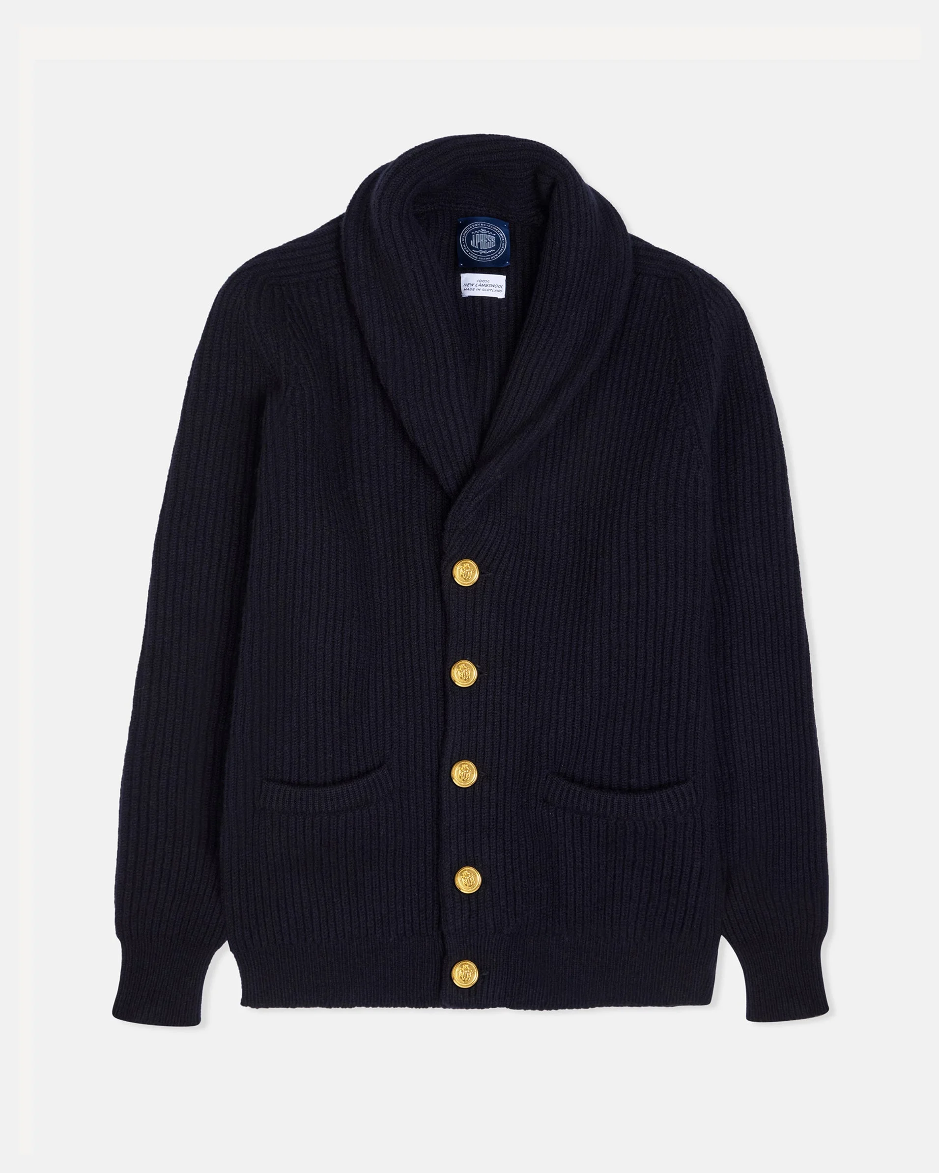 MADE-IN-SCOTLAND LAMBSWOOL BLAZER CARDIGAN - 1
