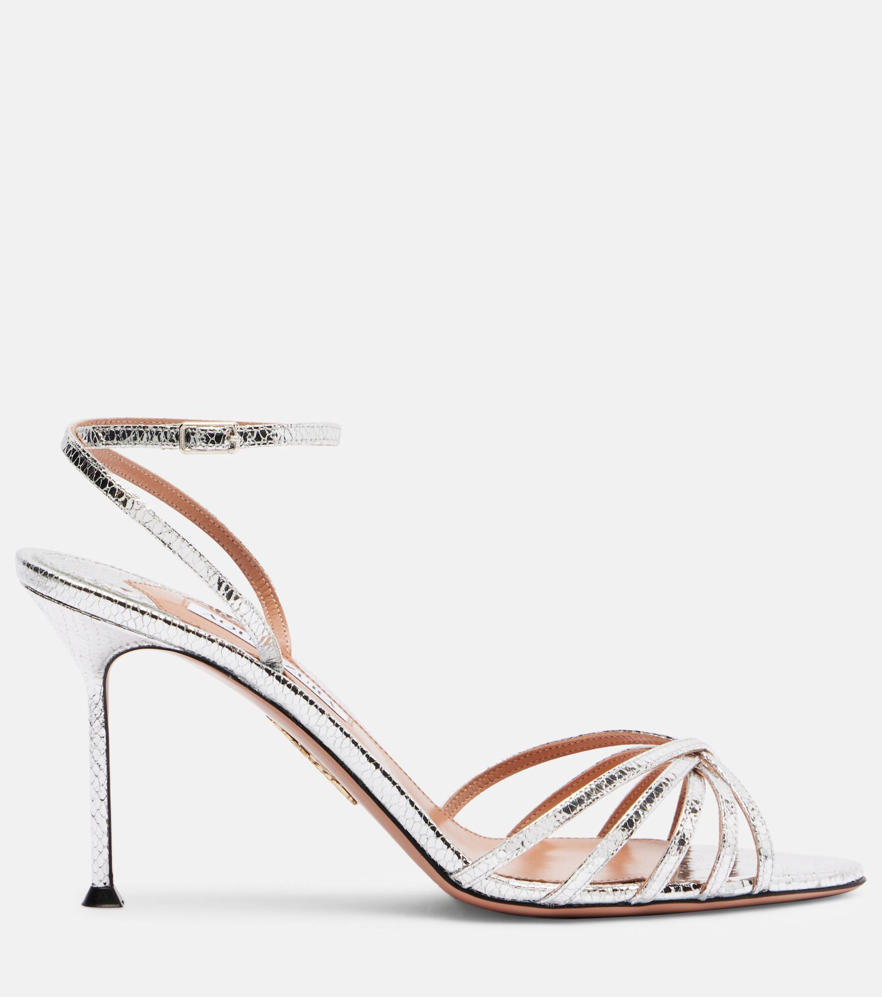 Tell Me 85 snake-effect leather sandals - 4