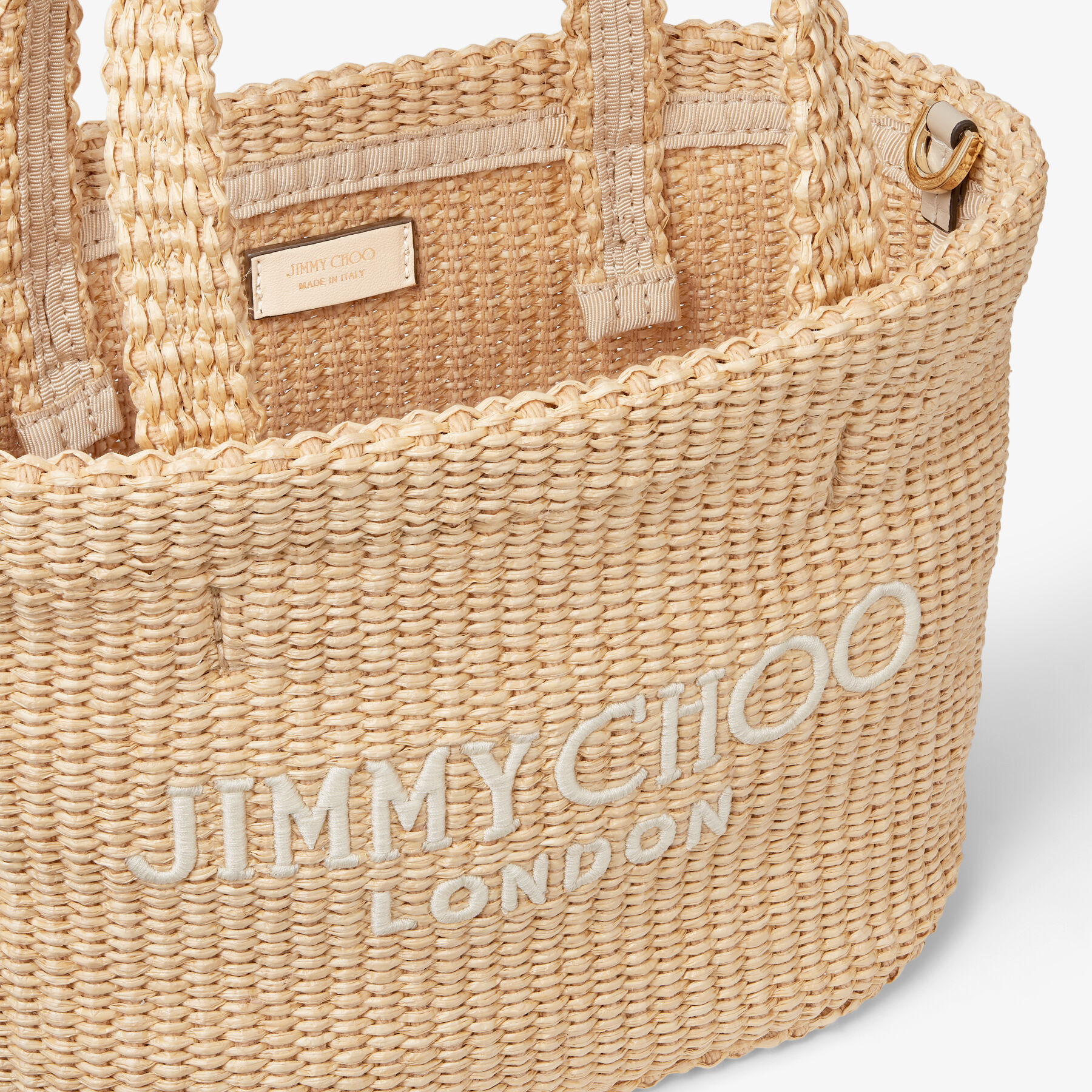 Beach Tote E/W Mini
Natural Raffia Embroidered Mini Tote Bag - 4