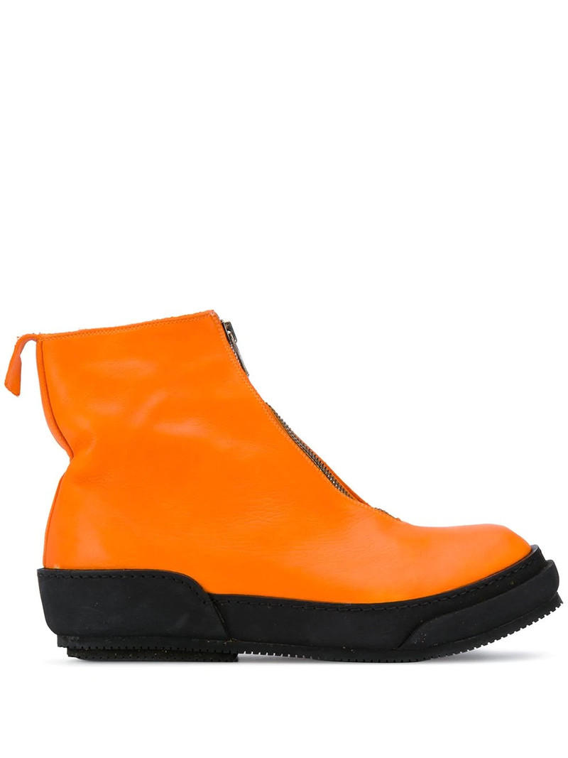 color-block front-zip boots 1