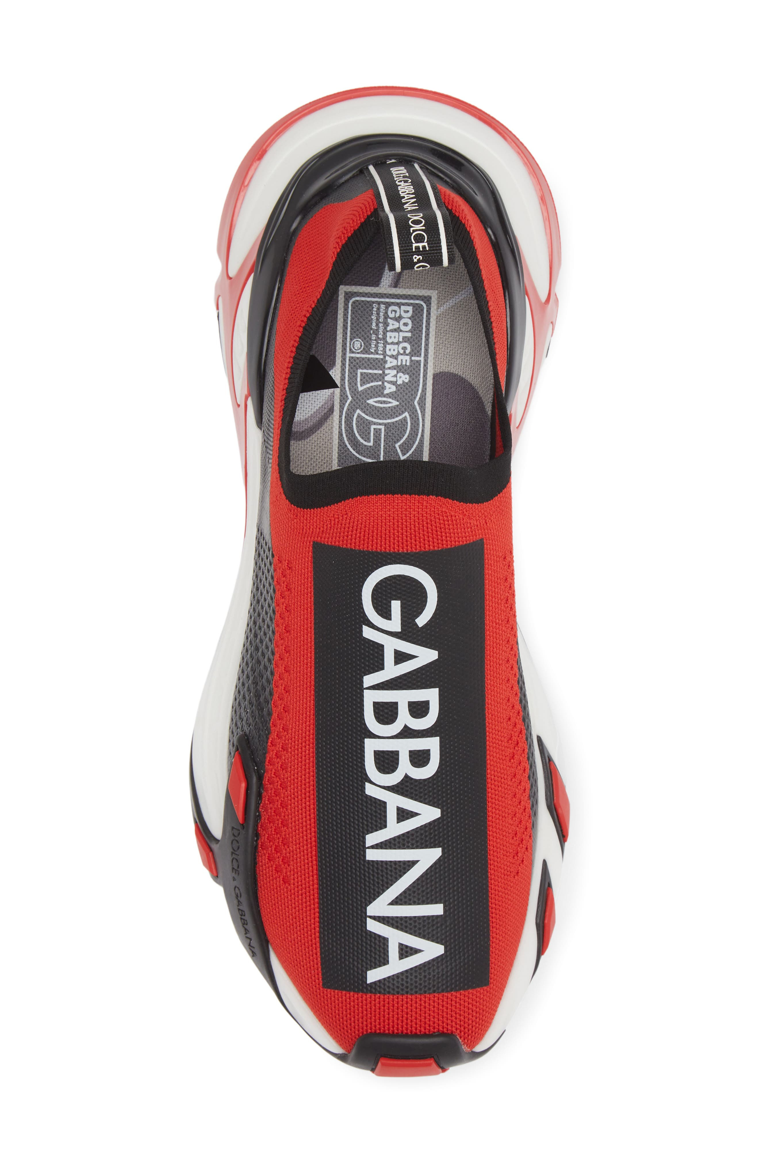 Dolce&Gabbana Sorrento Logo Slip-On Sneaker in Red/Black/White at Nordstrom - 5