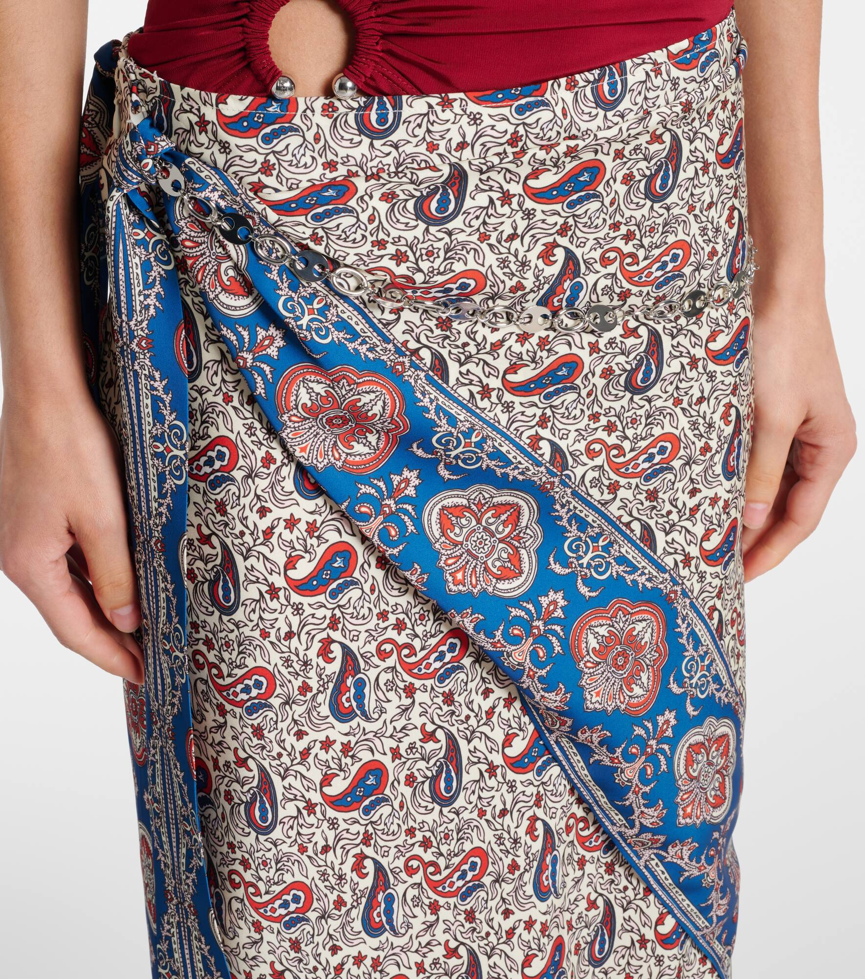 Paisley satin maxi skirt - 4