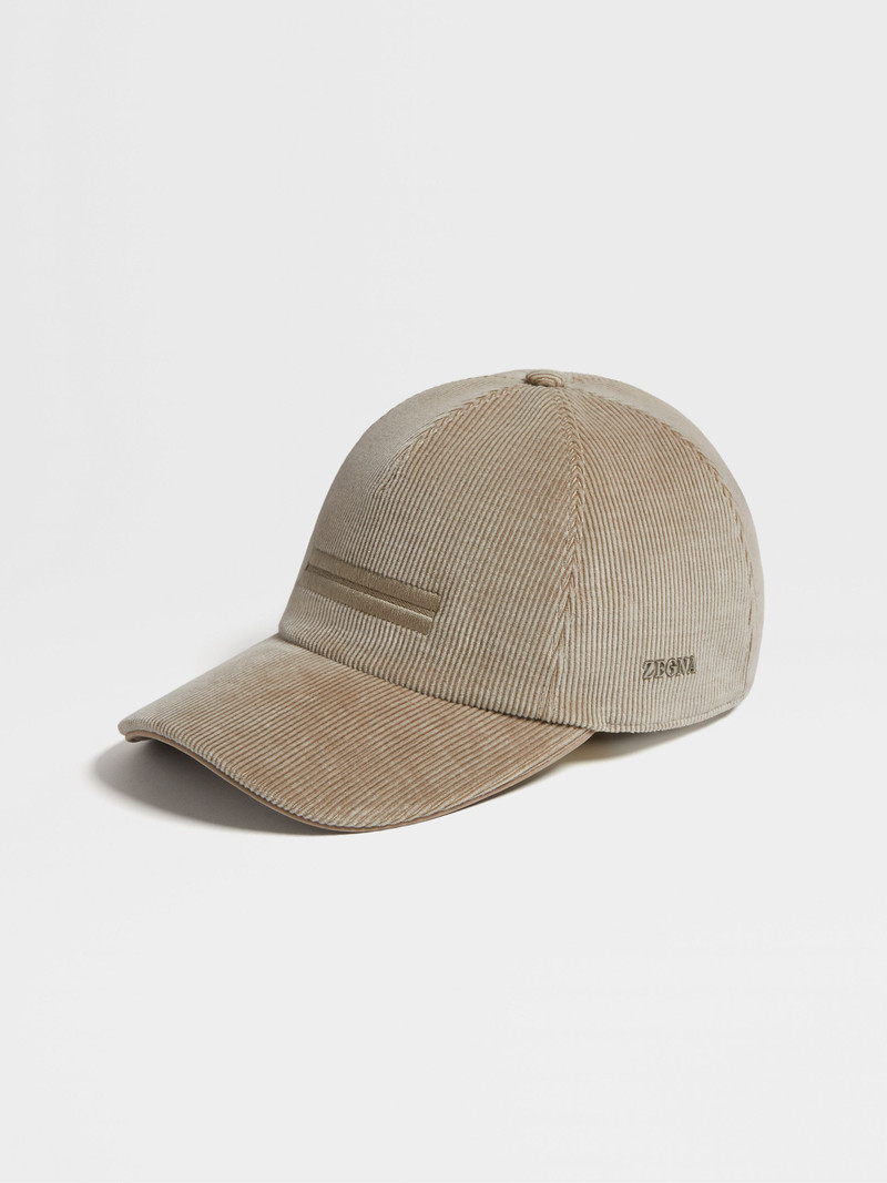 BEIGE CASHCO LINED BASEBALL CAP 1