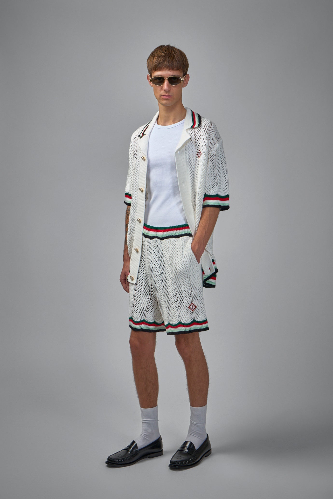 Sporty Faux Crochet Shirt - 2