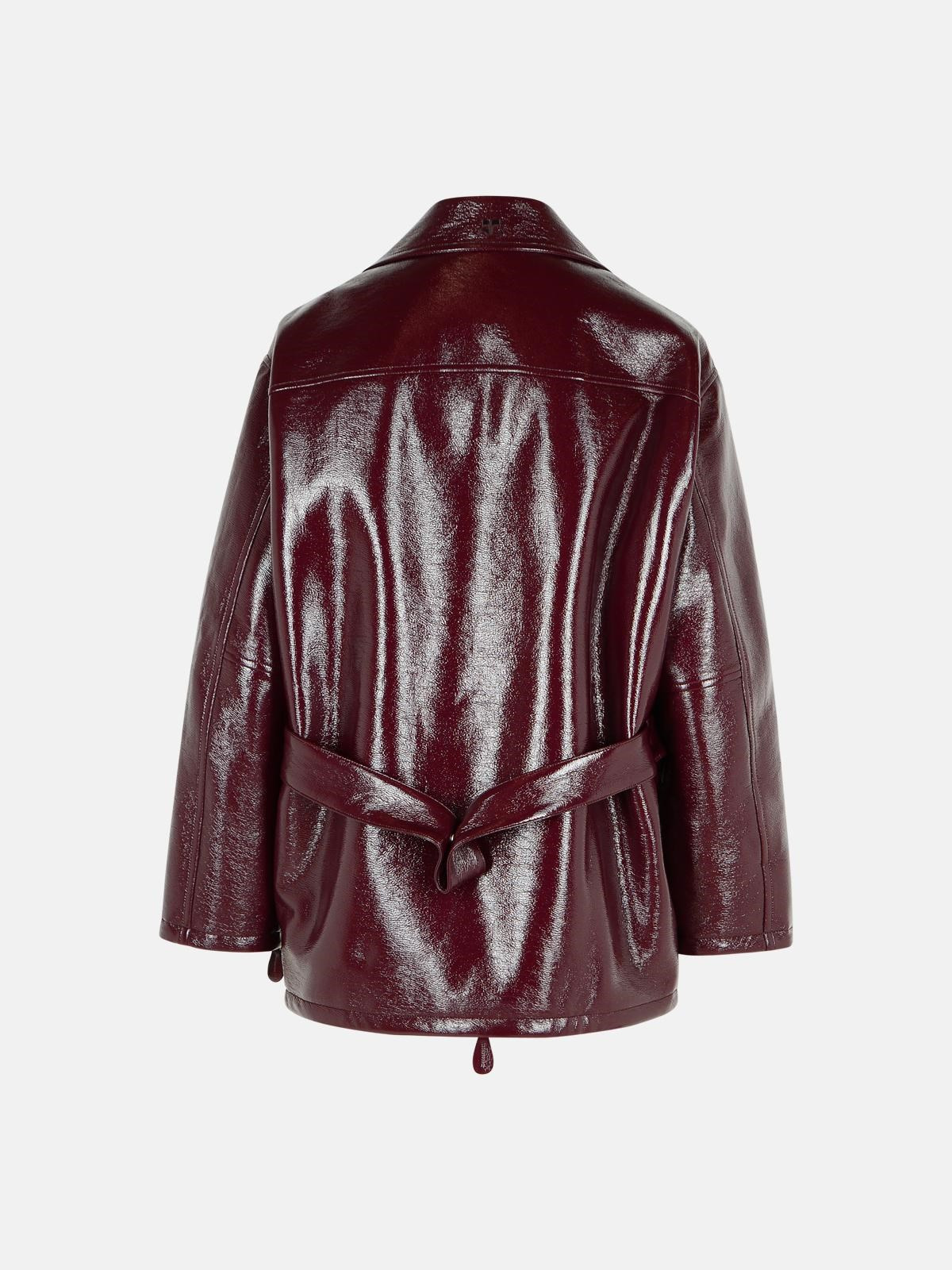 'VINYL' BURGUNDY COTTON BLEND JACKET - 3
