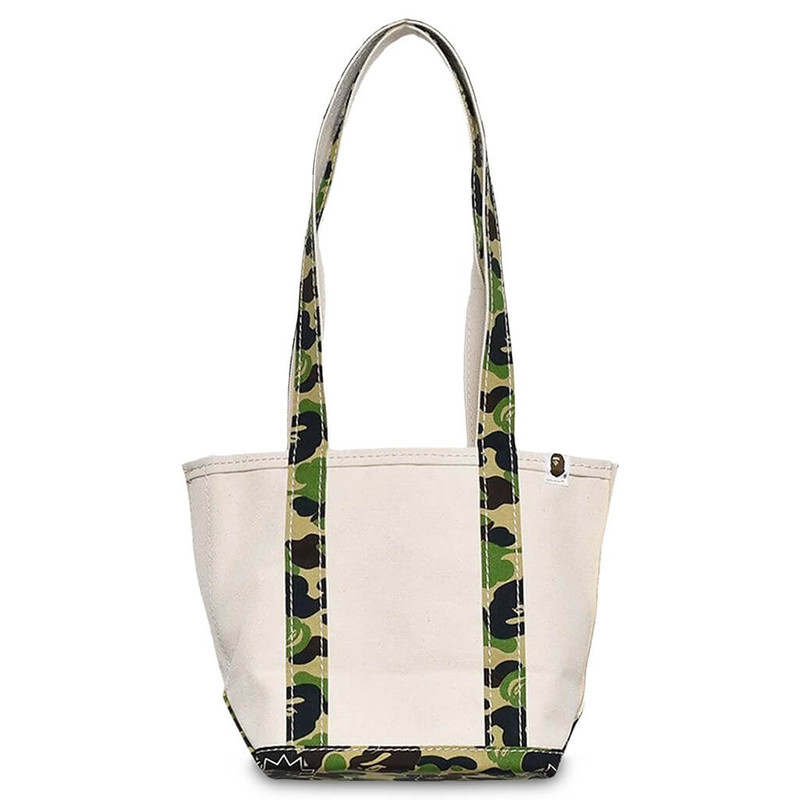 SAINT MICHAEL X A BATHING APE SMALL TOTE BAG - WHITE/CAMO - 1
