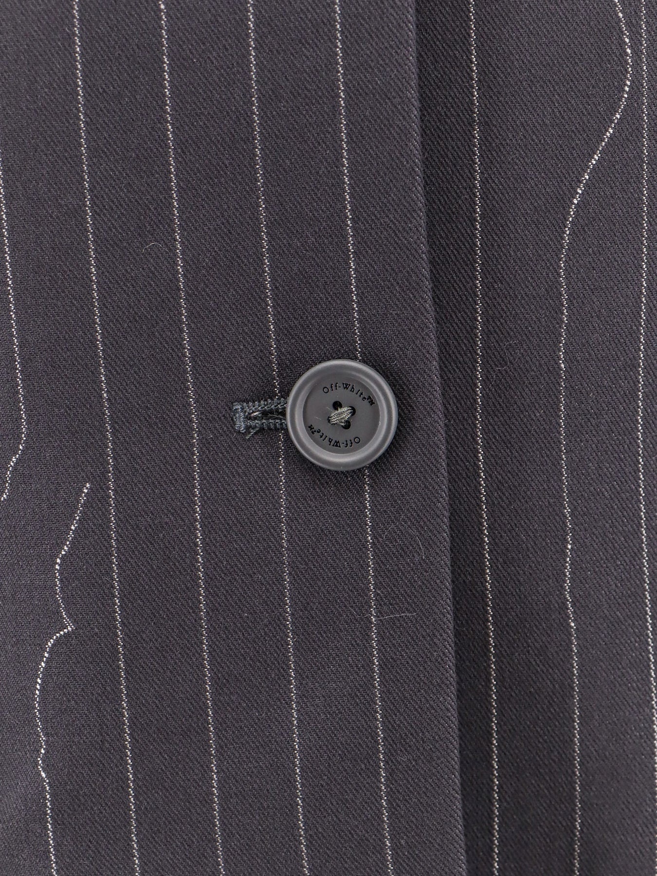 Pinstripe fabric blazer with shoulder pads - 3