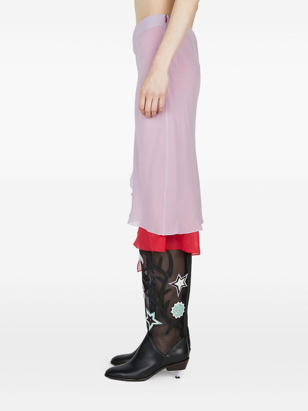 ruffled layered midi skirt - 3