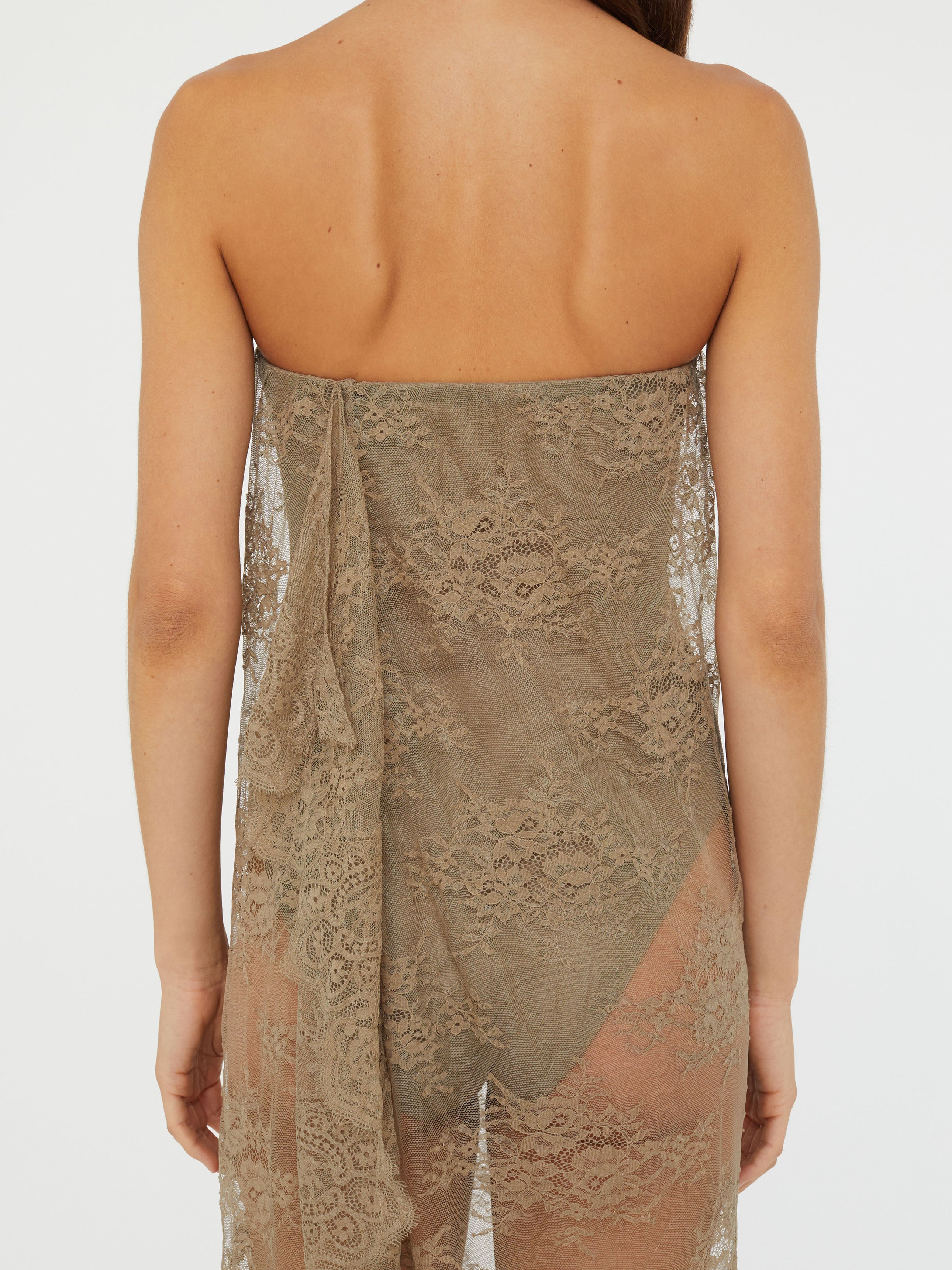 Floating Lace Strapless Dress - 5