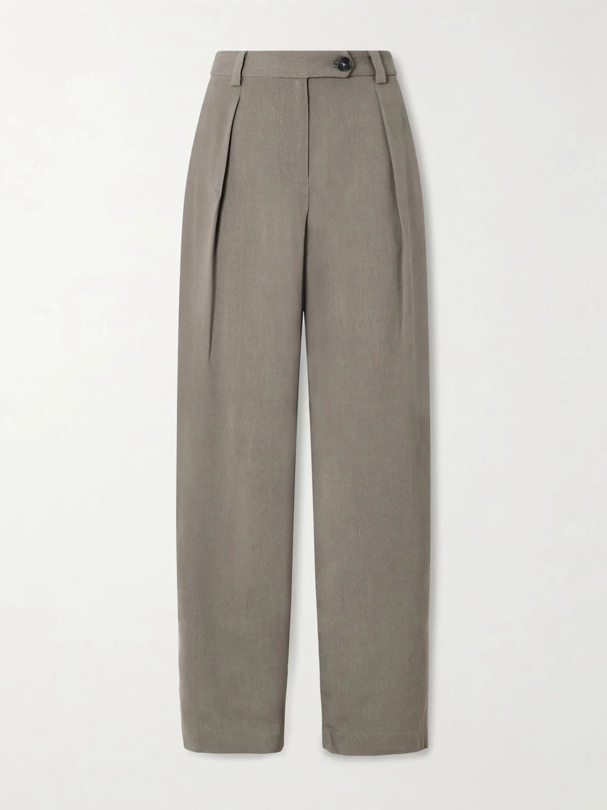 Pleated Woven Straight-leg Pants - 1