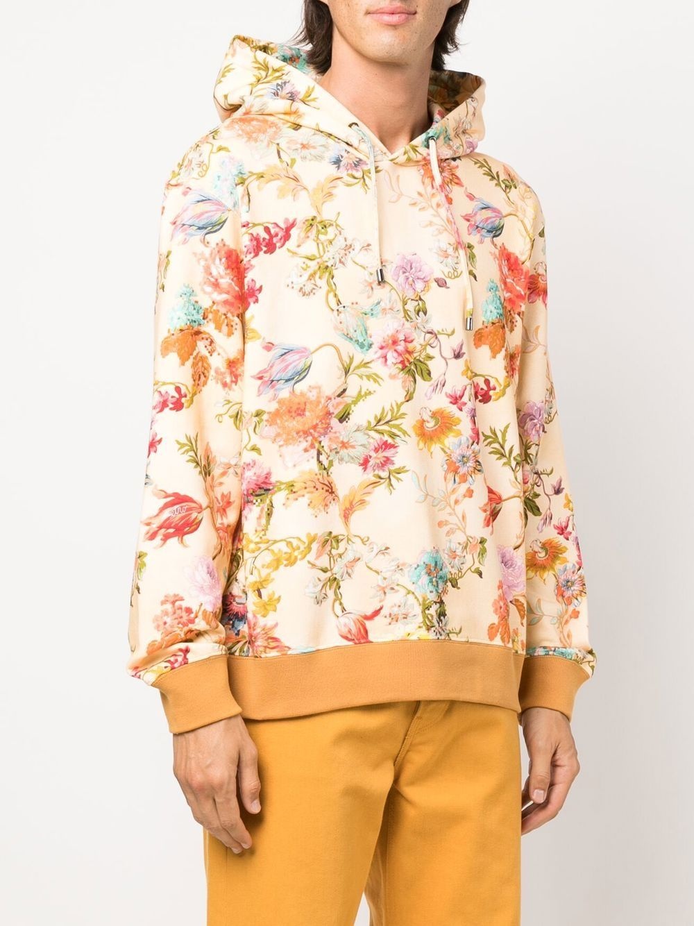 floral-print cotton hoodie - 3